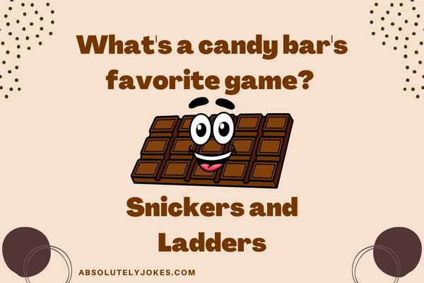 Chocolate candy bar joke on an image of chocolate bar