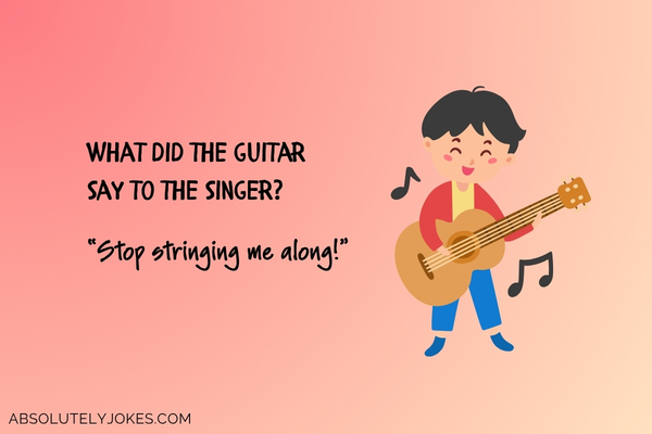 cartoon of a boy playing the guitar with joke overlay
