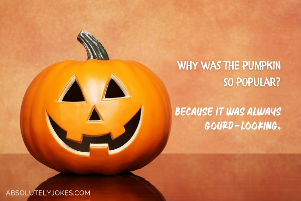 halloween pumpkin with joke overlay